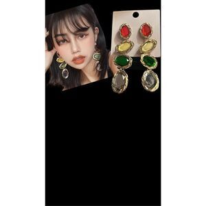 Colorful Rhinestone Oversized Earrings